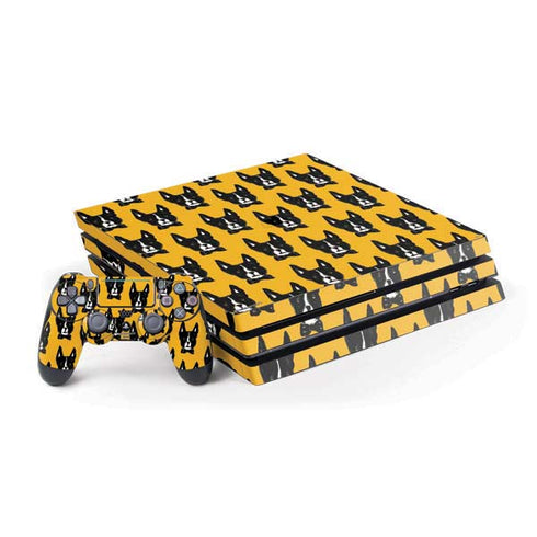 Bouffants and Broken Hearts Boston Terrier PlayStation PS4 Skins